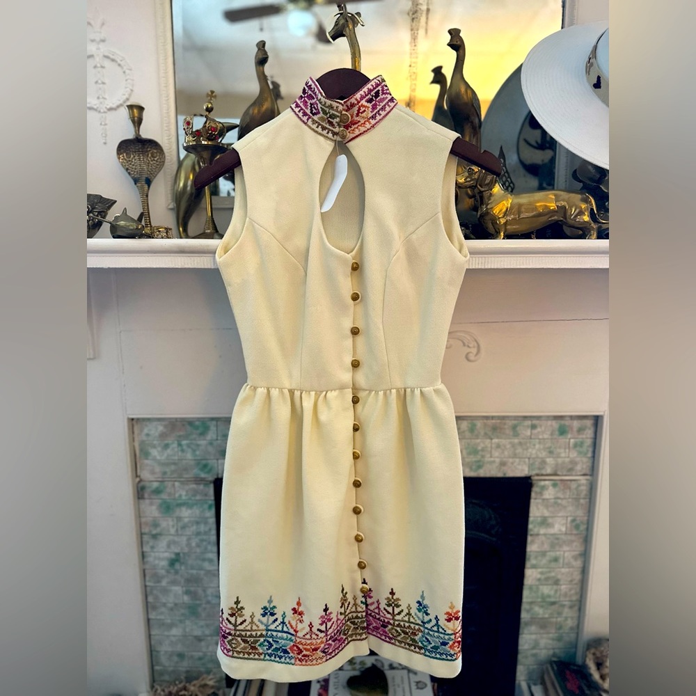 Vintage Mod Embroidered Dress